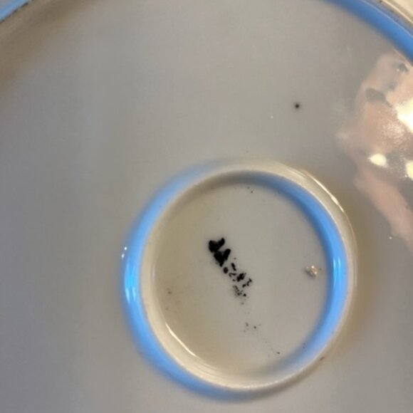 Vintage cup and plate snack set cup saucer purple violet clematis flowers - Picture 6 of 6